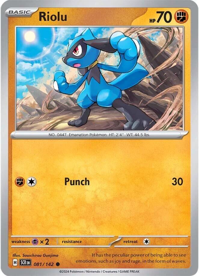 Riolu 081/142 Common Stellar Crown Pokémon card