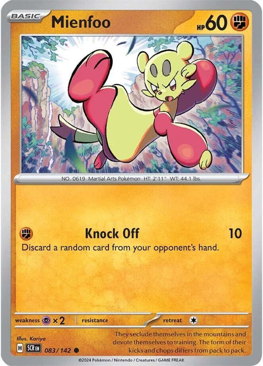 Mienfoo 083/142 Common Stellar Crown Pokémon card