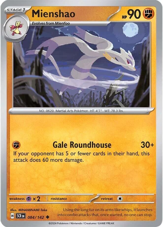 Mienshao 084/142 Uncommon Stellar Crown Pokémon card