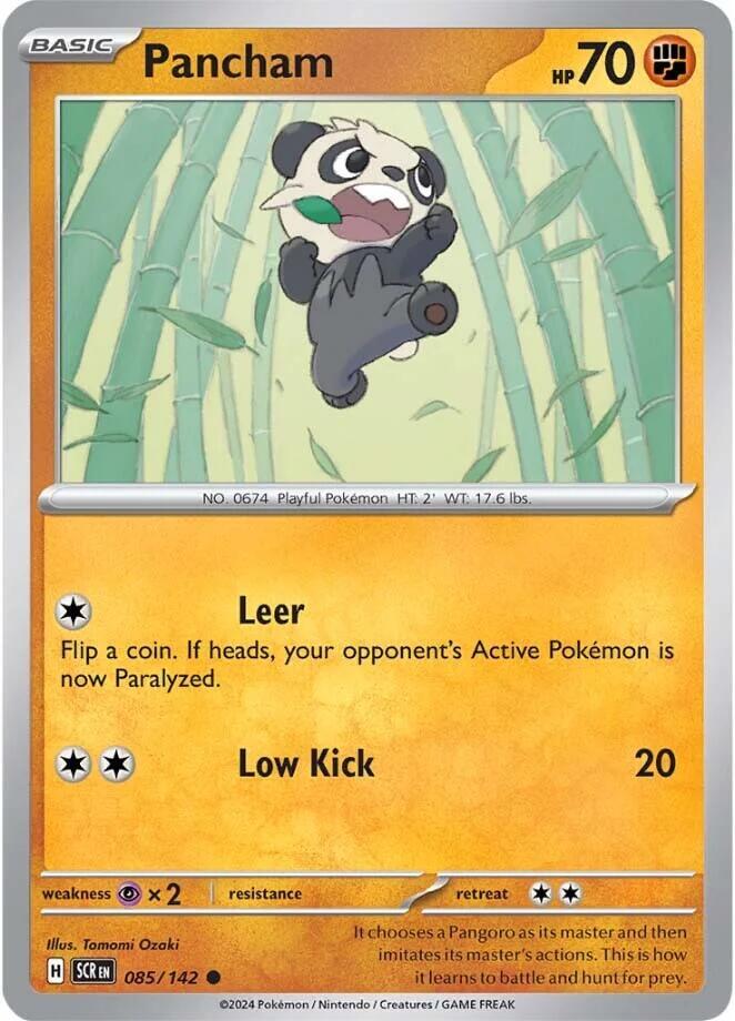 Pancham 085/142 Common Stellar Crown Pokémon card
