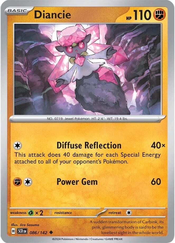 Diancie 086/142 Uncommon Stellar Crown Pokémon card