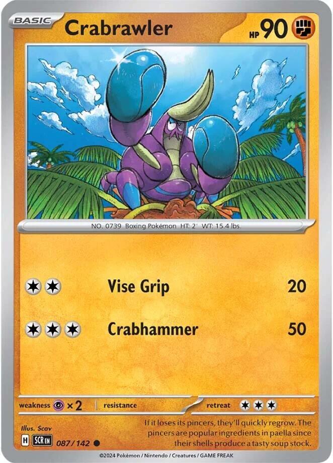 Crabrawler 087/142 Common Stellar Crown Pokémon card