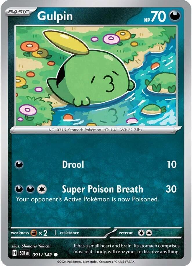 Gulpin - 091/142 091/142 Common Stellar Crown Pokémon card
