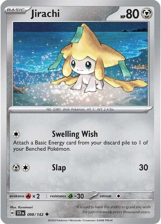 Jirachi 098/142 Uncommon Stellar Crown Pokémon card