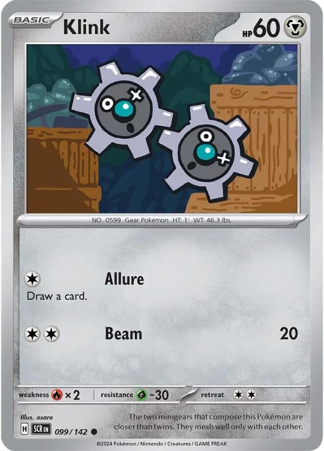 Klink 099/142 Common Stellar Crown Pokémon card