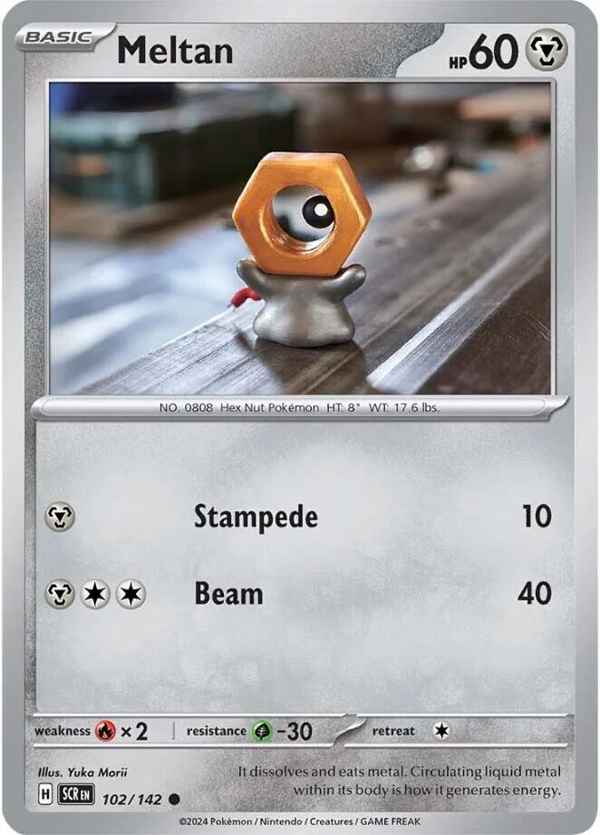 Meltan - 102/142 102/142 Common Stellar Crown Pokémon card