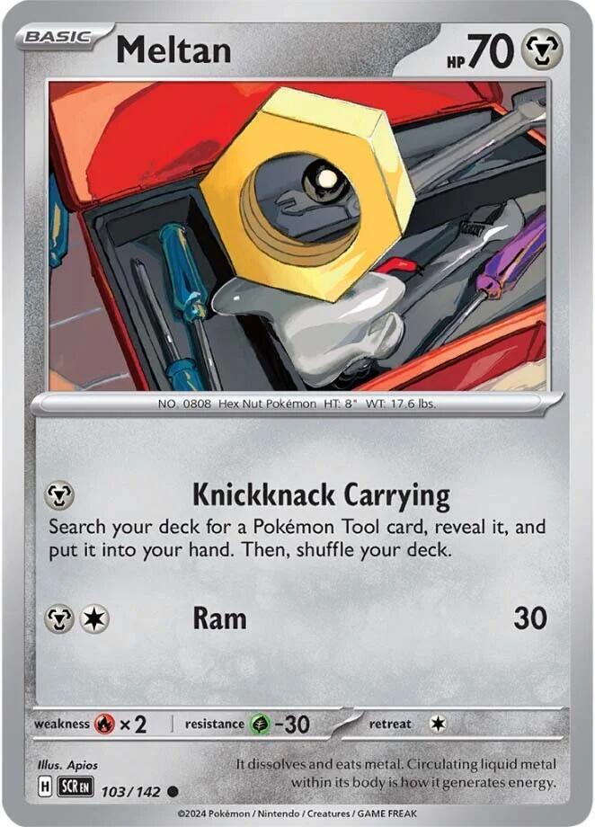 Meltan - 103/142 103/142 Common Stellar Crown Pokémon card