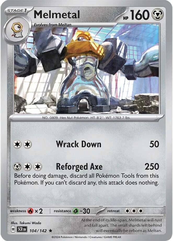 Melmetal 104/142 Rare Stellar Crown Pokémon card