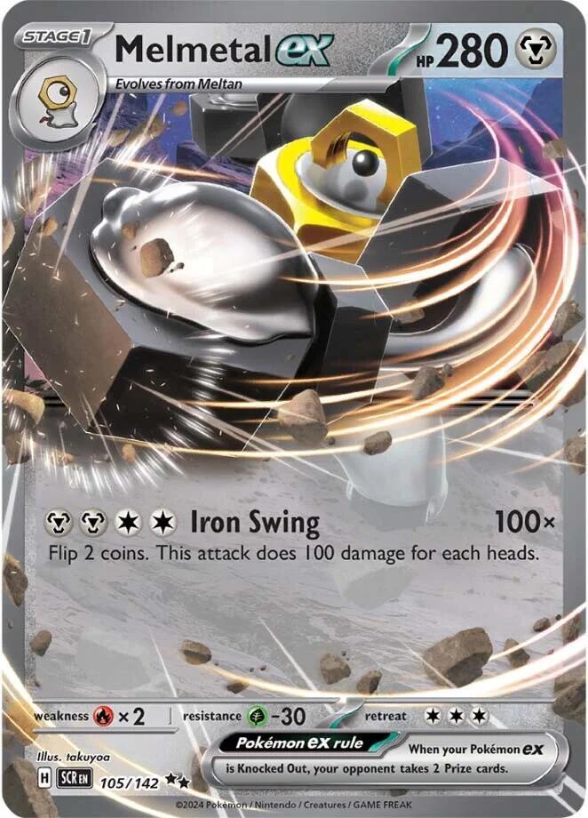 Melmetal ex 105/142 Double Rare Stellar Crown Pokémon card