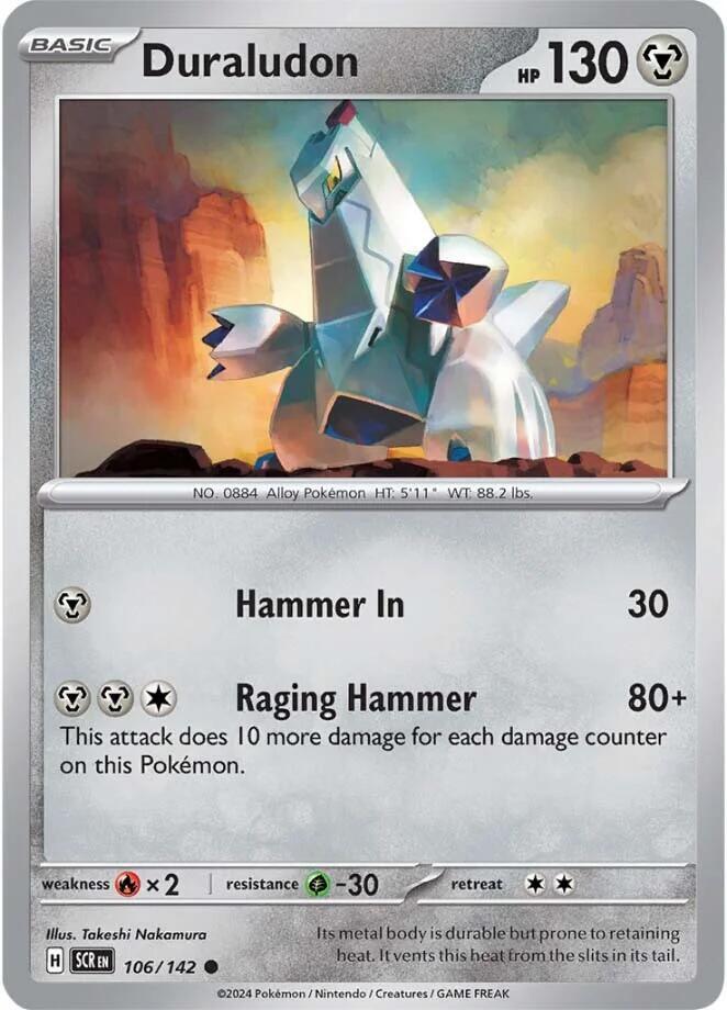 Duraludon 106/142 Common Stellar Crown Pokémon card