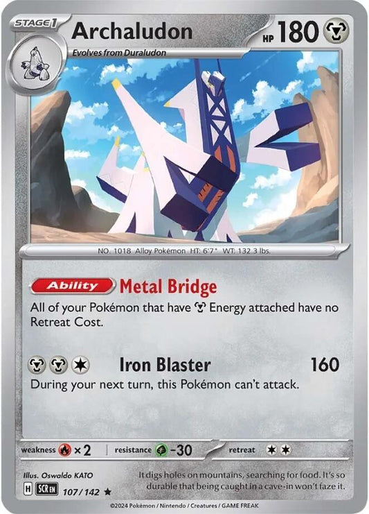 Archaludon - 107/142 107/142 Rare Stellar Crown Pokémon card
