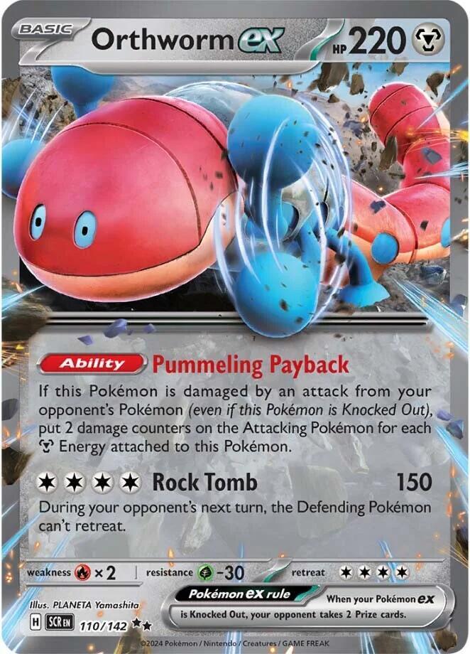Orthworm ex - 110/142 110/142 Double Rare Stellar Crown Pokémon card