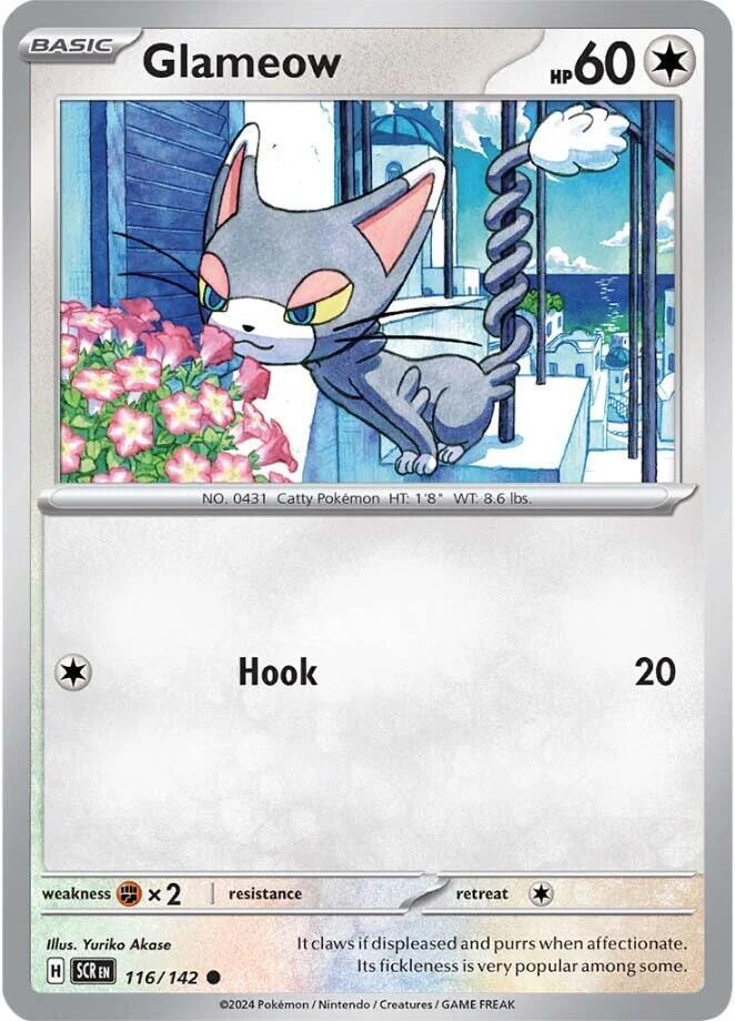 Glameow 116/142 Common Stellar Crown Pokémon card