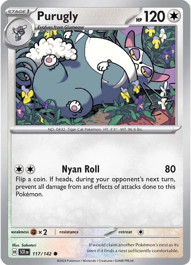 Purugly 117/142 Common Stellar Crown Pokémon card