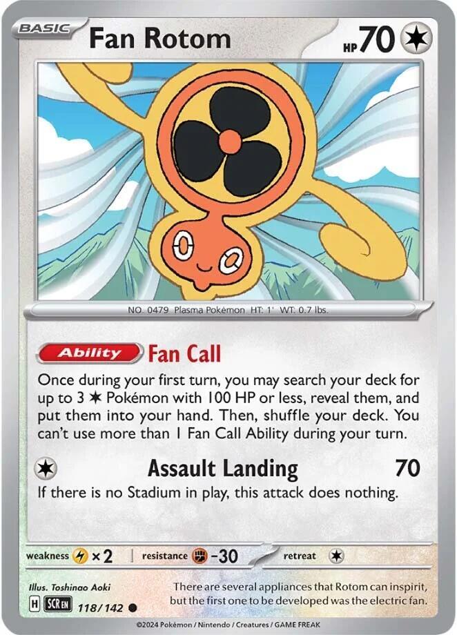 Fan Rotom 118/142 Common Stellar Crown Pokémon card