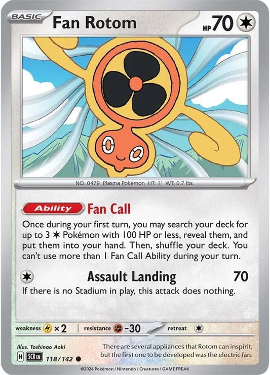 Fan Rotom 118/142 Common Stellar Crown Pokémon card