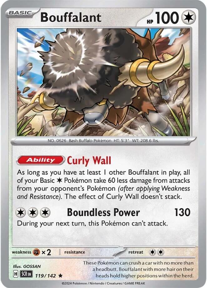 Bouffalant 119/142 Rare Stellar Crown Pokémon card