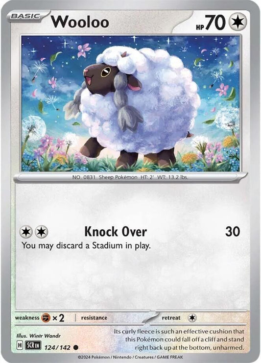 Wooloo 124/142 Common Stellar Crown Pokémon card