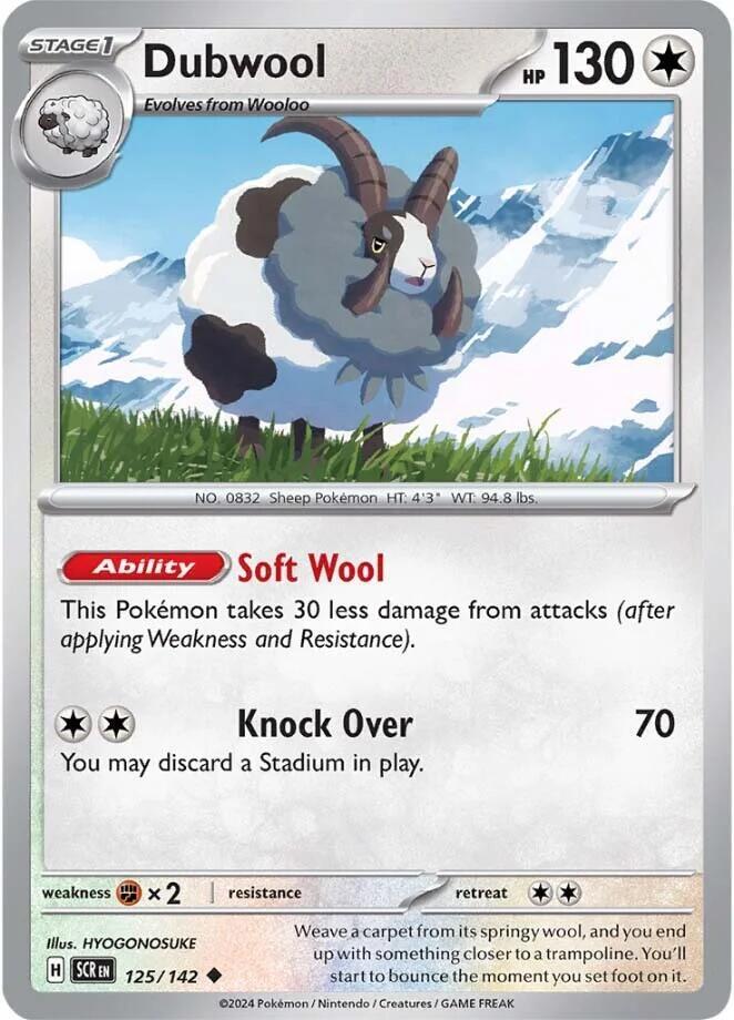 Dubwool 125/142 Uncommon Stellar Crown Pokémon card