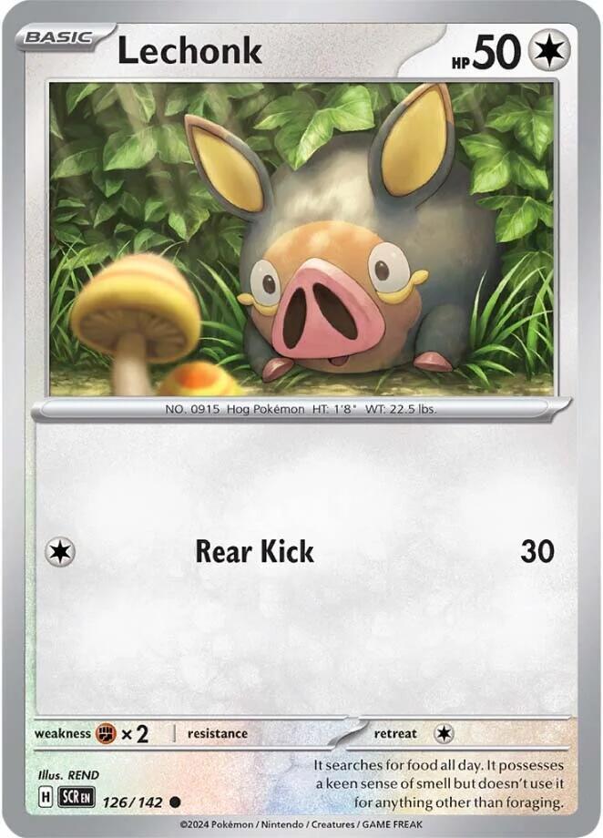 Lechonk 126/142 Common Stellar Crown Pokémon card
