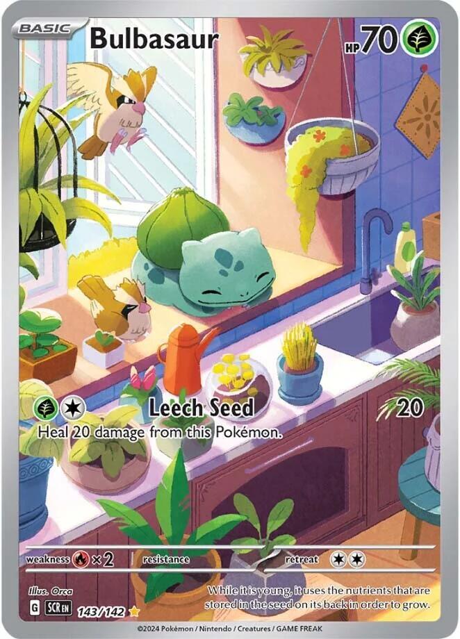 Bulbasaur 143/142 Illustration Rare Stellar Crown Pokémon card