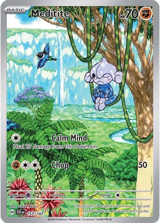 Meditite - 153/142 153/142 Illustration Rare Stellar Crown Pokémon card