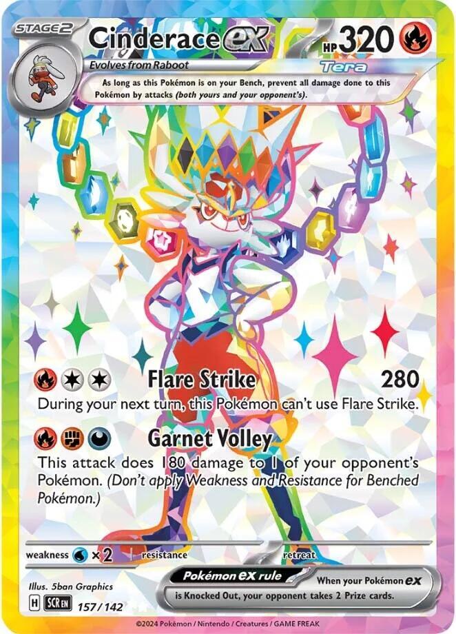 Cinderace ex - 157/142 157/142 Ultra Rare Stellar Crown Pokémon card