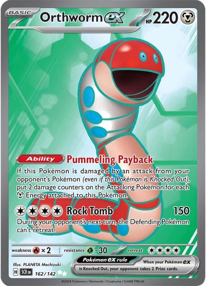 Orthworm ex - 162/142 162/142 Ultra Rare Stellar Crown Pokémon card