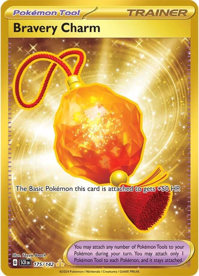 Bravery Charm 175/142 Hyper Rare Stellar Crown Pokémon card