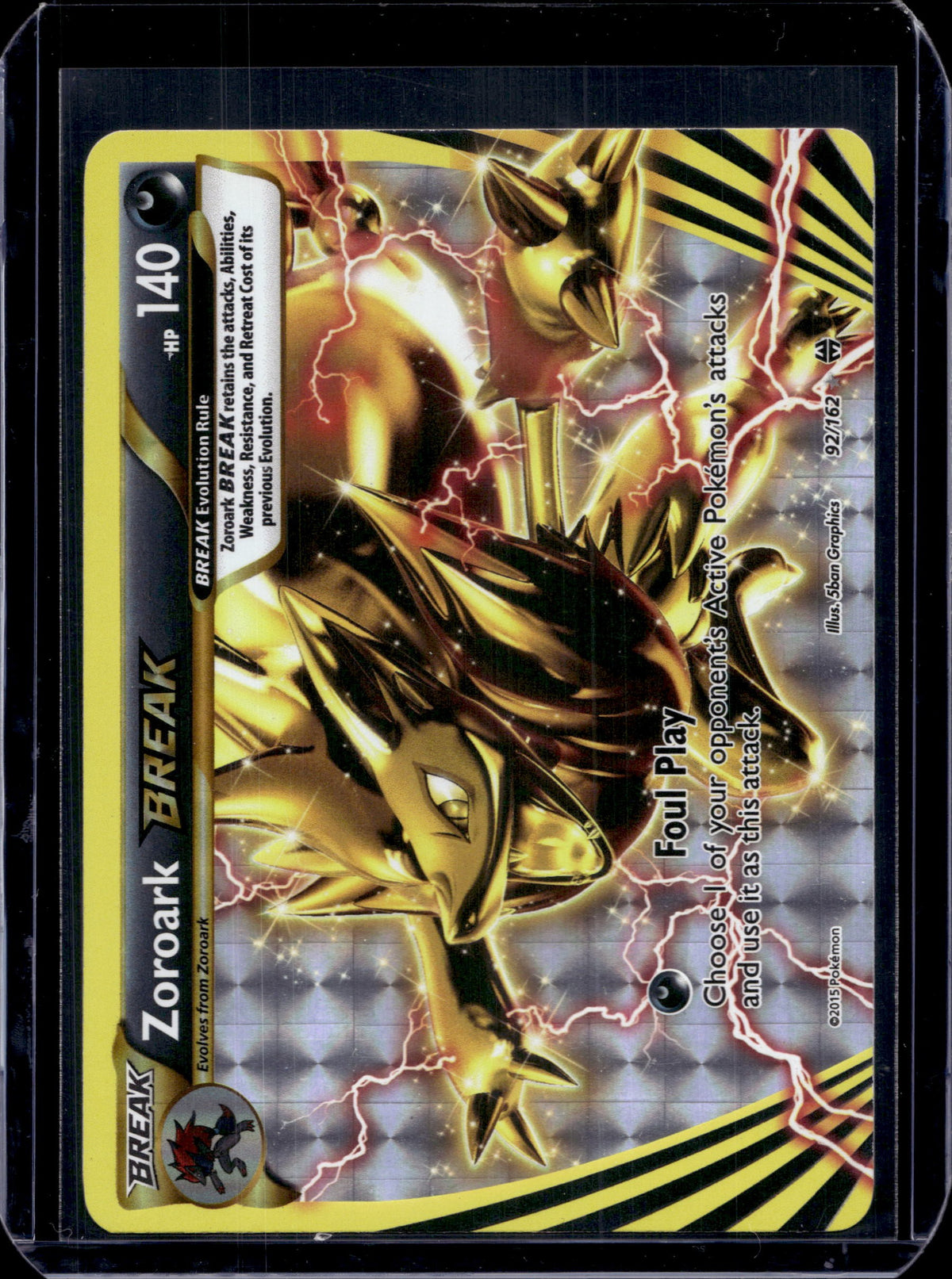 Zoroark BREAK XY - BREAKthrough #92/162 Holofoil Pokémon Card (front)