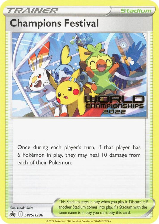 Champions Festival - SWSH296 (World Championships 2022) - SWSH296 Promo SWSH: Sword & Shield Promo Cards