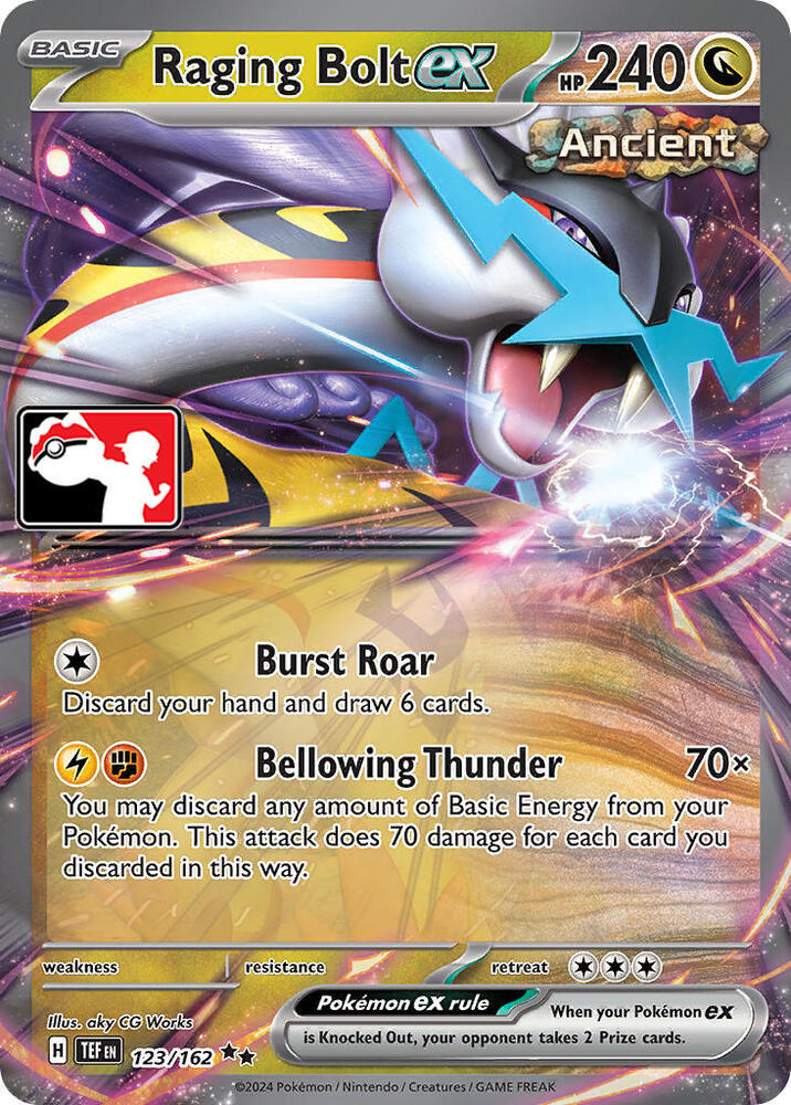 Raging Bolt ex - 123/162 Double Rare Prize Pack Series Cards