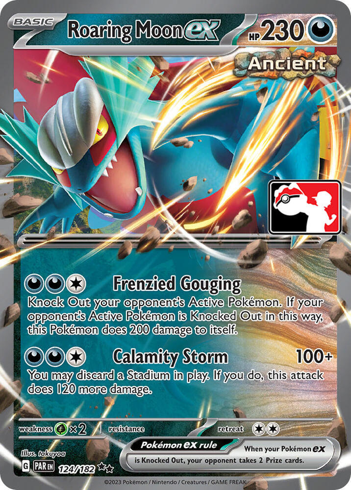 Roaring Moon ex - 124/182 124/182 Double Rare Prize Pack Series Cards Pokémon card