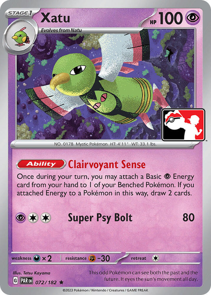 Xatu - 072/182 072/182 Rare Prize Pack Series Cards Pokémon card