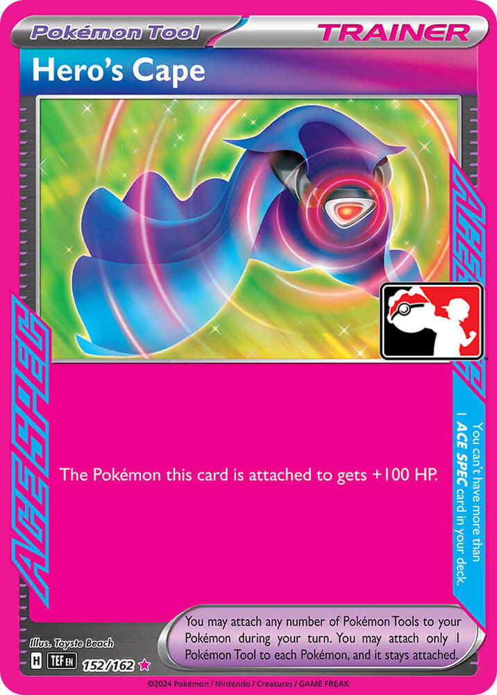 Hero's Cape - 152/162 152/162 ACE SPEC Rare Prize Pack Series Cards Pokémon card