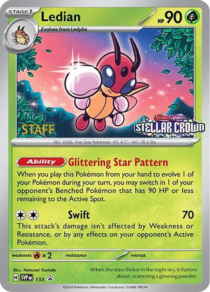 Ledian - 133 (Prerelease) [Staff] 133 Promo Scarlet & Violet Promo Cards Pokémon card