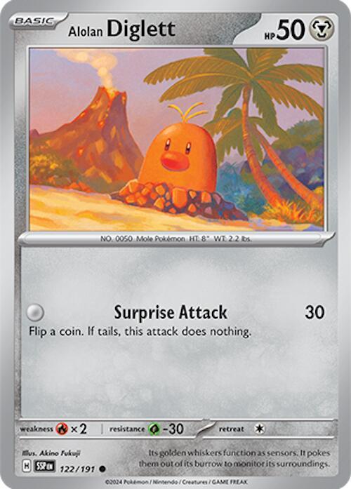 Alolan Diglett 122/191 Common Surging Sparks Pokémon card