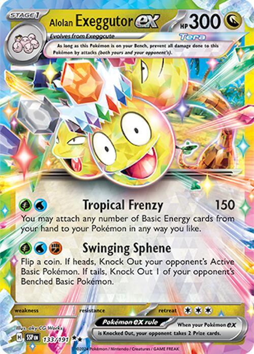 Alolan Exeggutor ex - 133/191 133/191 Double Rare Surging Sparks Pokémon card