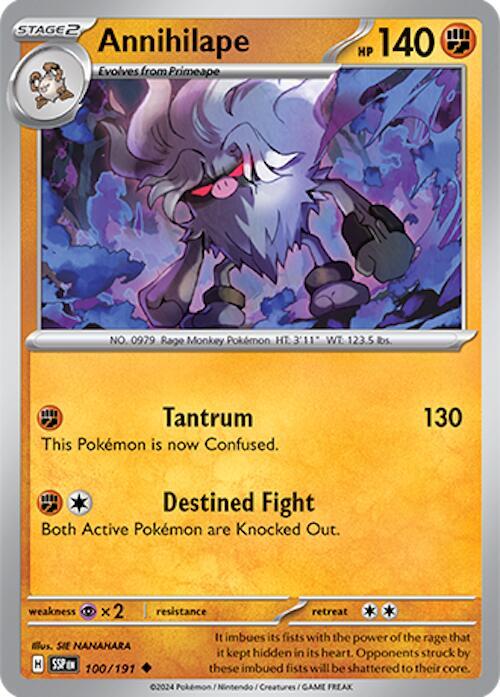 Annihilape 100/191 Uncommon Surging Sparks Pokémon card