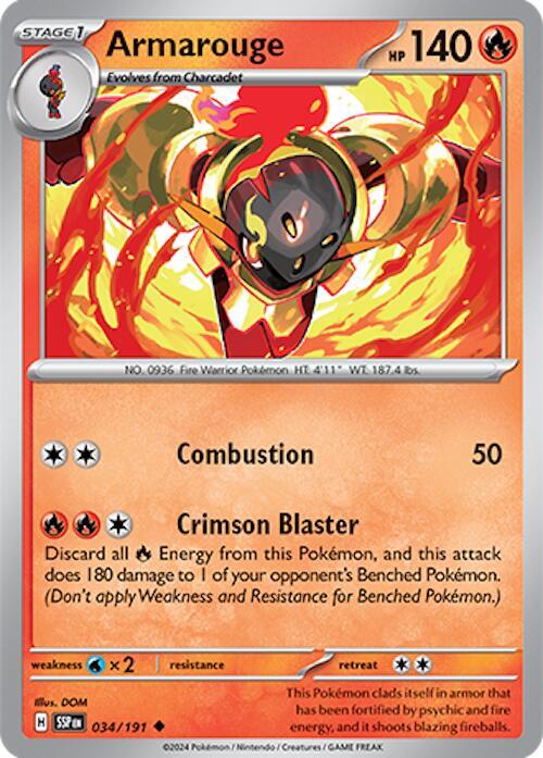 Armarouge 034/191 Uncommon Surging Sparks Pokémon card