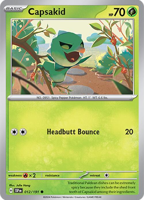 Capsakid 012/191 Common Surging Sparks Pokémon card