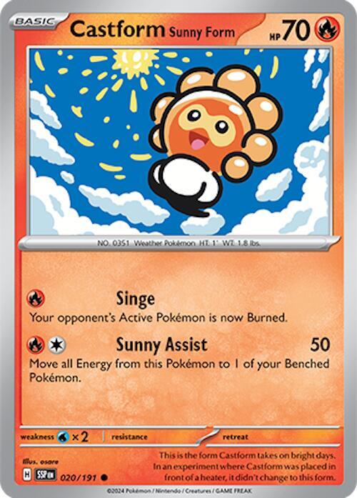 Castform Sunny Form - 020/191 020/191 Common Surging Sparks Pokémon card