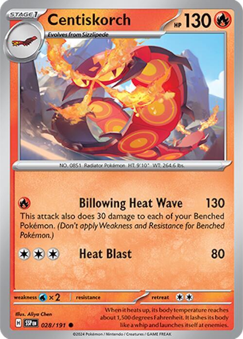 Centiskorch 028/191 Common Surging Sparks Pokémon card