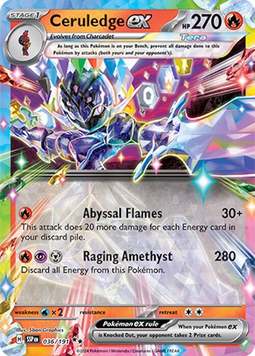 Ceruledge ex 036/191 Double Rare Surging Sparks Pokémon card