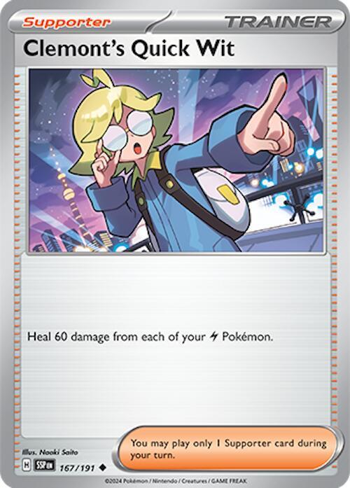 Clemont's Quick Wit - 167/191 167/191 Uncommon Surging Sparks Pokémon card
