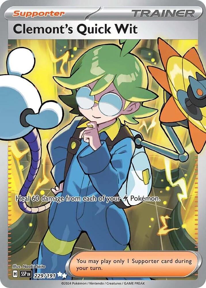 Clemont's Quick Wit - 229/191 229/191 Ultra Rare Surging Sparks Pokémon card