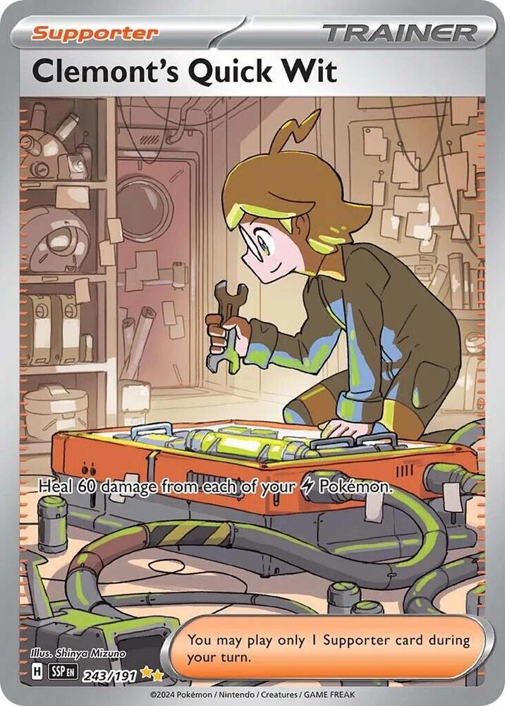 Clemont's Quick Wit - 243/191 243/191 Special Illustration Rare Surging Sparks Pokémon card