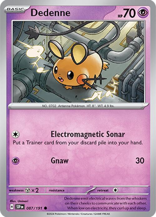 Dedenne 087/191 Common Surging Sparks Pokémon card