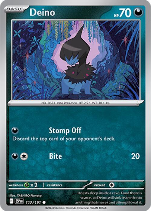 Deino 117/191 Common Surging Sparks Pokémon card