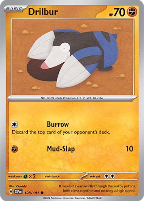 Drilbur 108/191 Common Surging Sparks Pokémon card